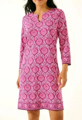 Coolibar Oceanside Tunic Dress UPF 50+ Sun Protection Cotton Bamboo Stretch SZ S Pink