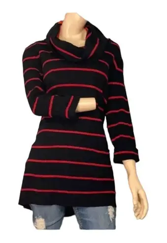 Womens INC International Concepts Cowl Neck Holiday Striped Ribbed Sweater