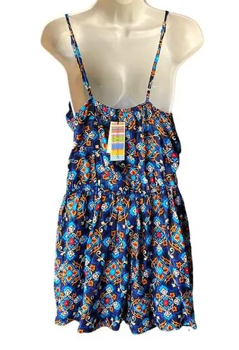 NWT ~ YOUNG USA Blue Bohemian Paisley Wrap Front Boho Romper ~ Women's MEDIUM