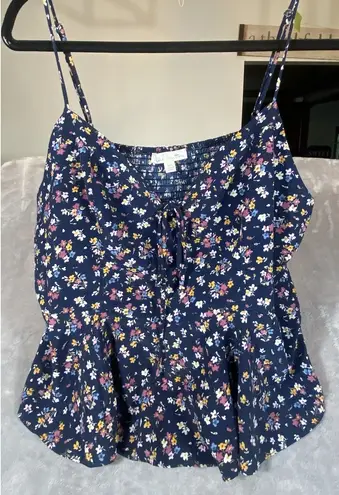 Nine Britton Smocked Tank Top XXL Plus Babydoll Adjustable Straps BEACHY Cottage Ruffle Boho