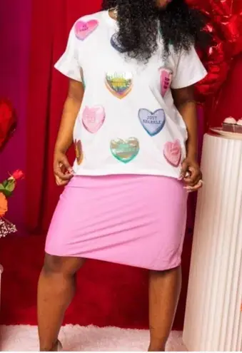 NWT Queen of Sparkles Positive Candy Heart Tee