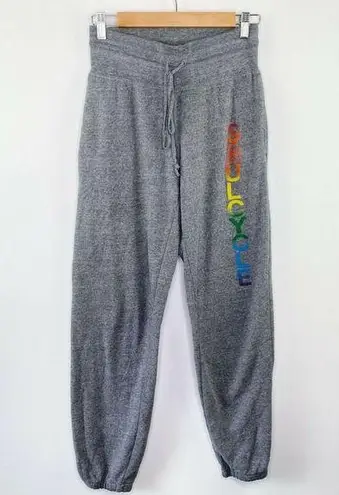 Soul Cycle Grey Rainbow Spell Out Logo Joggers Women's Size Extra Small XS