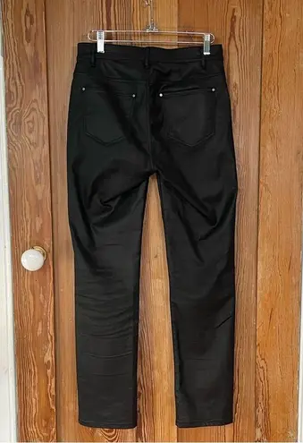 ✨ Lafayettee 148 Waxed Denim Thompson Jeans Slim Straight Leg Black Jean Size 0