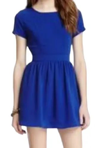 Fifty Street Royal Blue Open-Back Fit & Flare Mini Dress Size Small