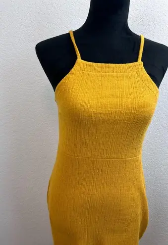 Madewell  Bodycon Side Slit Mustard Sleeveless Dress Size XXS