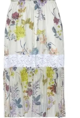 See By Chloe SEE BY CHLOÉ Lace Trimmed Flora Voile Midi Skirt Size 2 NWT $405