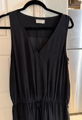 frame denim black sleeveless v-neck jumpsuit - Image 1