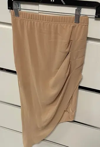 Hommage  Elegant Tan Women's Asymmetrical Skirt - Image 1