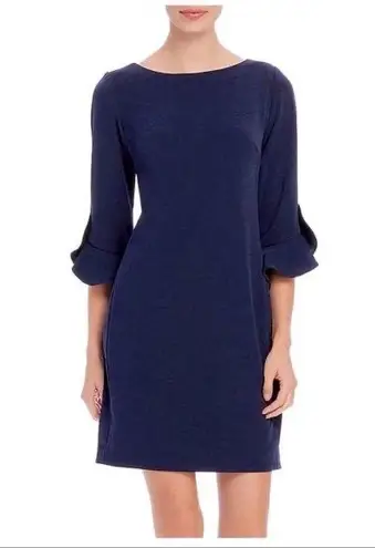 Karl Lagerfeld Paris Navy Scuba Crepe Sheath Dress Size 6
