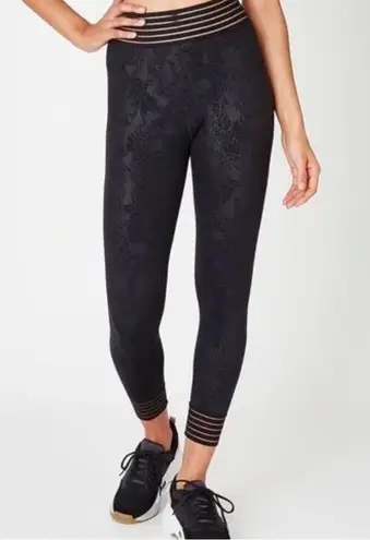 Sweaty Betty Power Illusion Mesh 7/8 Women's Floral Leggings Black Size Medium