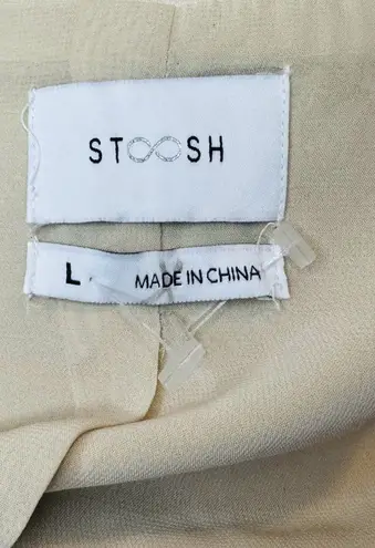 Stoosh Gold Satin Zip Up Bomber Jacket Size Large NWOT