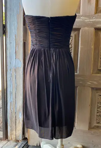 Badgley Mischka Bagdley Mischka Bronze Strapless Ruched Dress Size 8 NWT