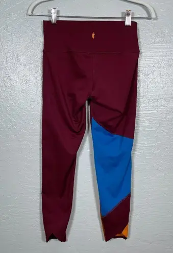 Cotopaxi Women S Maroon Orange Blue Mariposa Colorblock Leggings Athletic Yoga