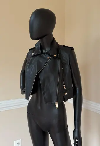 Faux Leather Crop Vest Motorcycle Vest Jacket Coat Trench Crop Sleeveless Top Black
