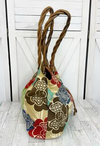 Relic  Floral Canvas Hobo Shoulder Bag Ivory Multi