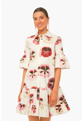 NWT La Double J Choux in Pansy Floral Cotton Mini Shirt Dress XL $760