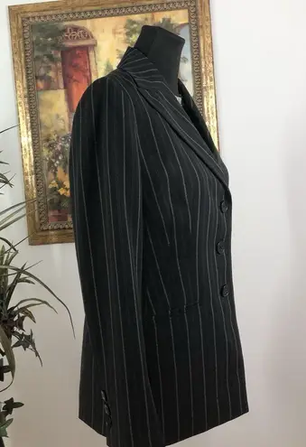 Kasper Blazer Womens 4 Black 3 Buttons Fitted Office Clueless Preppy Long Sleeve