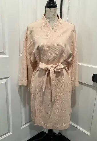 Soma PINKY PEACH TEXTURED WIDE SLEEVED KNEE LENGTH ROBE