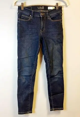 Lole Lolë Jeans Blue Denim Skinny Long Yoga Jeans Sz 25 EUC; Retail $150 Button & Zip
