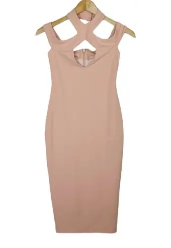 Nookie Revolve Hollywood Strappy Halter Midi Dress in Blush Pink Size M NEW
