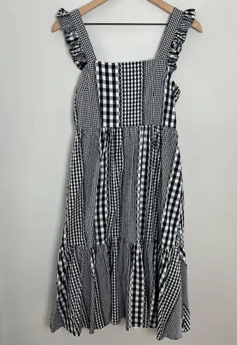 CROSBY by Mollie Burch - Becca Dress Black & White Gingham Midi Dress Ruffle