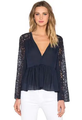 Elizabeth and James Cream Silk Lija Blouse Sz M