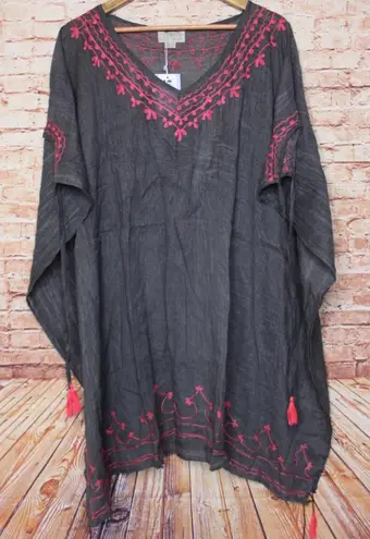 Exist BE Beach by | stone wash gray/ hot pink swim coverup