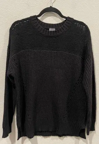 Urban Outfitters SPARKLE AND FADE See Through Round Neck Black Oversized Sweater
