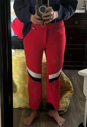 Vintage RED Swiss FERA ski snow pants stretchy Size undefined