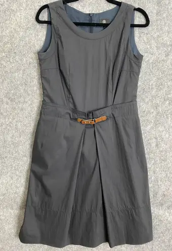 Bogner Black Sleeveless Belted Dress Luxury Workwear Career Euro Chic 6 | S