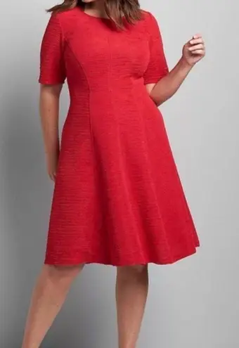 Lane Bryant NWT  Perfect Texture Fit & Flare Red Dress size 26-28