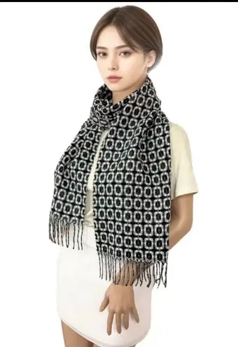 Reversible Geometric Large Shawl Scarf Bodysuit Stylish Dual