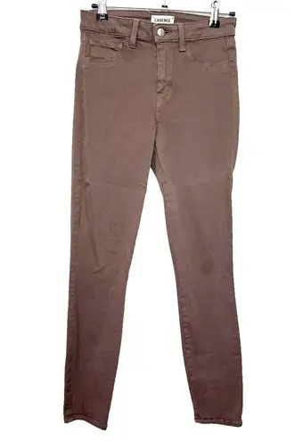 L'Agence Margot High Rise Skinny Jeans In Pine Bark Brown Cropped Womens Size 25