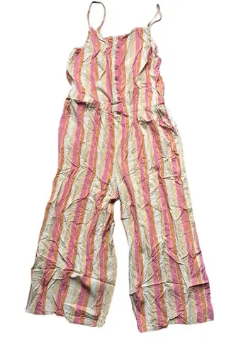 Matilda Jane Women's Striped Jumpsuit Size M Multicolor Summer Wide-Leg