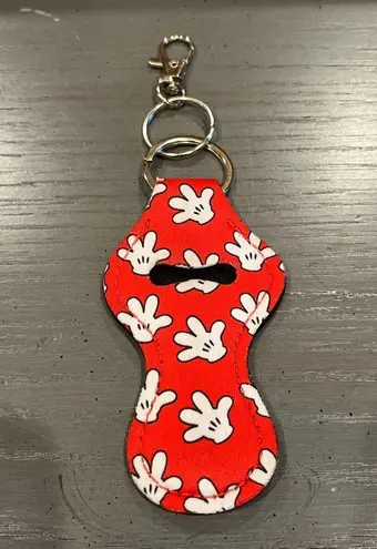 Mickey Mouse Glove Hands Chapstick Holder Keychain