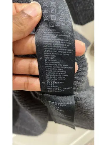 Sandro Paris Embellished Ribbed Wool & Cashmere Long Sleeve Gray Mini Dress US 2