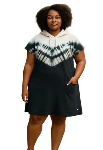 LIVI Lane Bryant HOODED TIE DYE BLUE WHITE Sweatshirt COVERUP Dress Size undefined