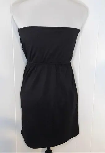 Judith March Houndstooth Bow Front Strapless Dress