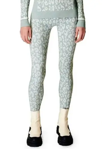 Sweaty Betty NWT Leopard Jacquard Base Layer Leggings Blue Leaopard Paint Medium