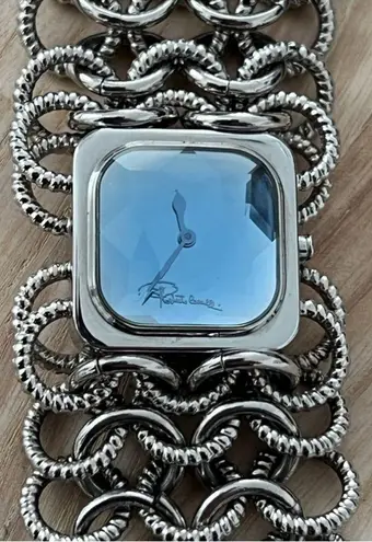 Roberto Cavalli Stunning Ladies Watch Blue Multifaceted Crystal Chain Bracelet