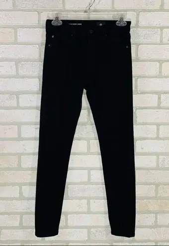 AG Adriano Goldschmied  The Farrah High Rise Skinny Jeans in Super Black Size 24