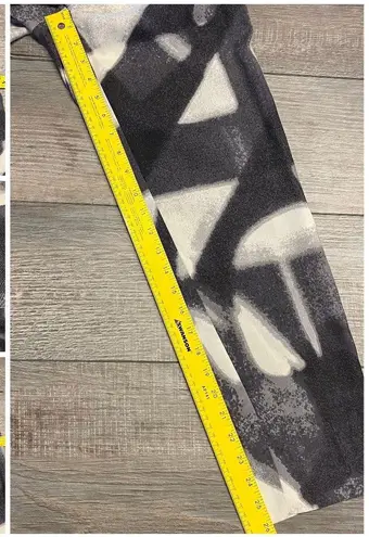 Halston Heritage Black White Gray Geometric Silk Wool Slim Ankle Pants Size 4