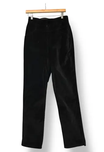 Rebecca Taylor Women Black Velvet High Rise Straight Leg Pants S Minimalist Chic