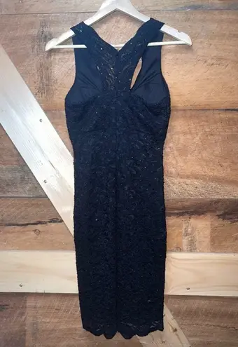 Jump Black Glitter Sparkly Lace V Neck Racerback Sheath Dress size 7/8 Formal - Image 13