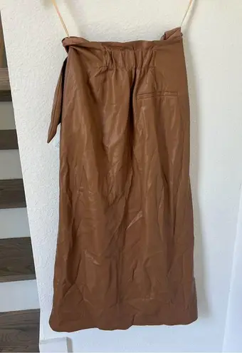 NWT Nanushka Amas Faux Leather Skirt in Camel Brown Tan Size XS