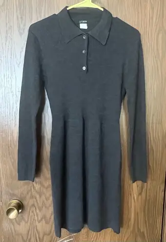 J. Crew Merino Wool Knit Long Sleeve Dress Black
