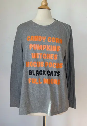 Celebrate It Gray & Orange Long Sleeve Halloween Graphic T