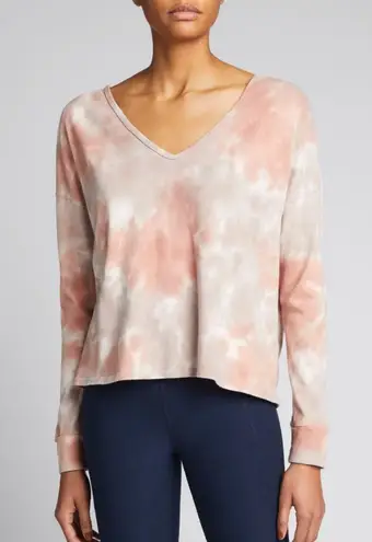 Beyond Yoga Open Neck Pullover In Chai Cloud Dye