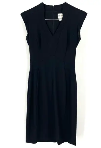 Reiss Elia Tailored Black VNeck Business Event Luxury Wool Blend Collar Dress