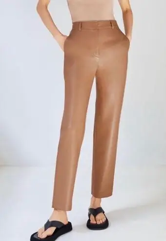 Babaton Aritzia Vegan Leather Command Cropped Pant In Camel Size 00